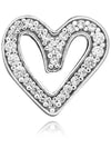 Sparkling Freehand Heart Bracelet Charm Silver - PANDORA - BALAAN 4