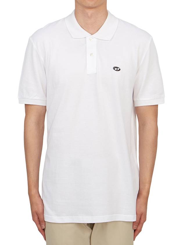 Slim Fit Organic Cotton Polo Shirt White - DIESEL - BALAAN 4