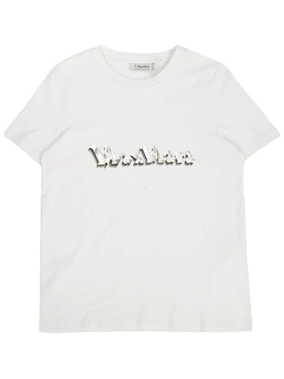 Print Cotton Short Sleeve T-shirt White - MAX MARA - BALAAN 2