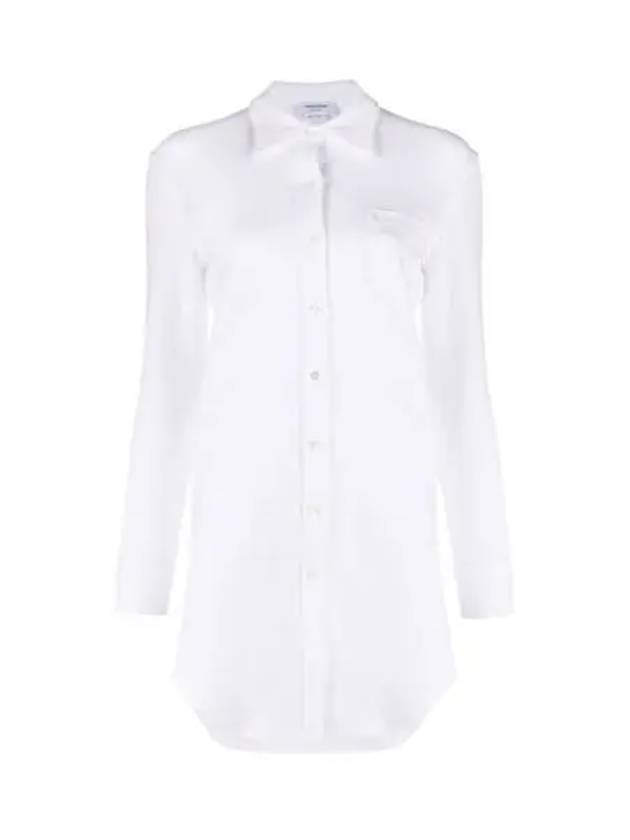 Women's Three Stripe Tab Pocket Shirt Dress White - THOM BROWNE - BALAAN 2