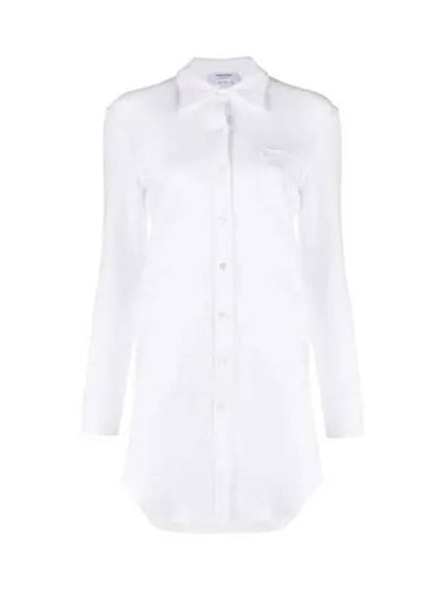 Women's Three Stripe Tab Pocket Shirt Dress White - THOM BROWNE - BALAAN 2