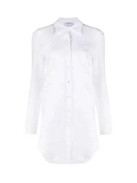 Women's Three Stripe Tab Pocket Shirt Dress White - THOM BROWNE - BALAAN 2