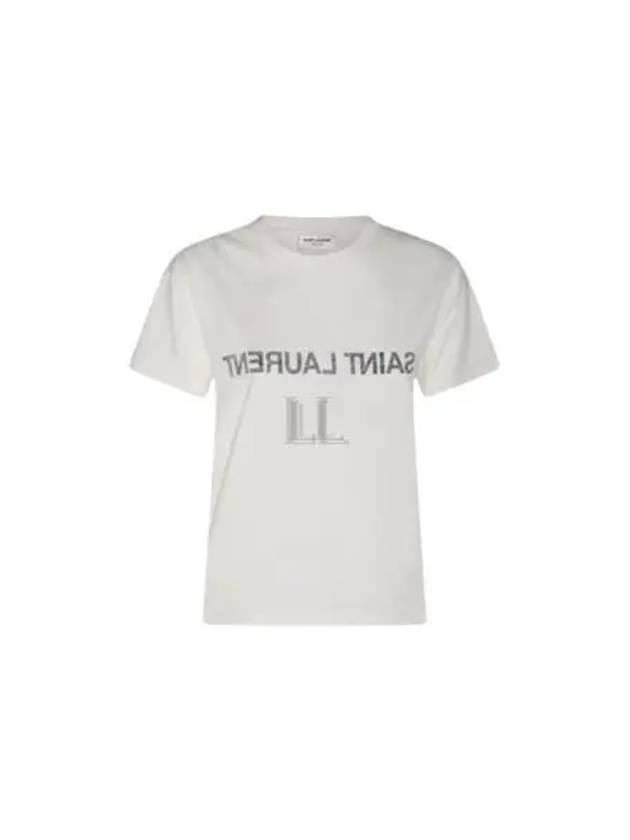 Reverse Short Sleeve T-Shirt Nature Et Noir - SAINT LAURENT - BALAAN 2