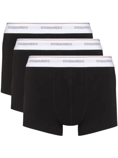 Men's Cotton Boxer Briefs 3 Pack Black - DSQUARED2 - BALAAN 1