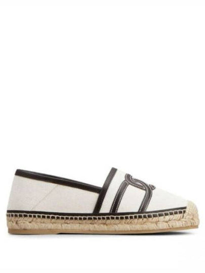 Kate Canvas Leather Espadrilles Shoes White - TOD'S - BALAAN 2