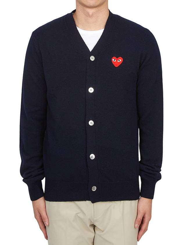 V-Neck Wool Cardigan Black - COMME DES GARCONS PLAY - BALAAN 2