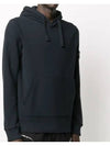 Wappen Patch Cotton Fleece Hoodie Navy - STONE ISLAND - BALAAN 5