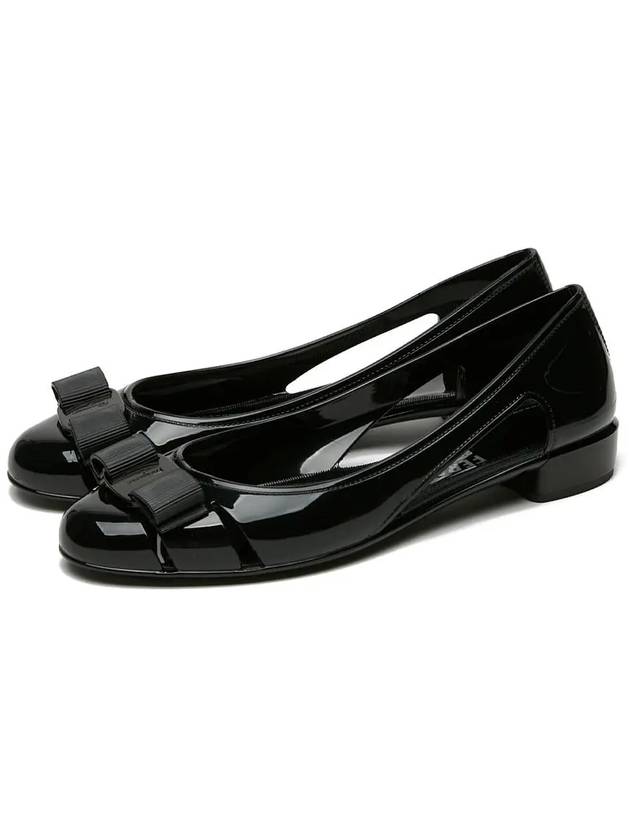 Vara Bow Jelly Ballet Flat Black - SALVATORE FERRAGAMO - BALAAN 4