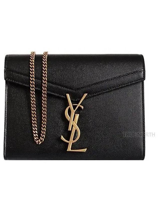 Cassandra Monogram Chain Shoulder Bag Black - SAINT LAURENT - BALAAN 2