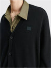 Keve Face Wool V-neck Cardigan Black - ACNE STUDIOS - BALAAN 5