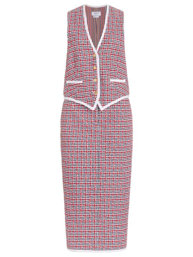 Thom Browne Ladies Check Summer Tweed Midi Vest Pencil Dress, Brand Size 40 (US Size 4) - THOM BROWNE - BALAAN 1