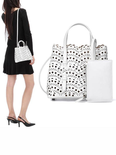 Mina 20 Vienne Wave Lux Calfskin Tote Bag White - ALAIA - BALAAN 2