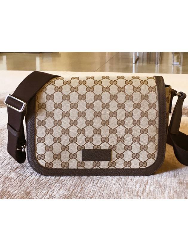 GG Monogram canvas flap messenger bag beige - GUCCI - BALAAN 6