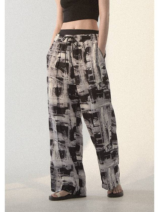 Print Pin Tuck Banding Wide Pants White - IMIRK - BALAAN 2