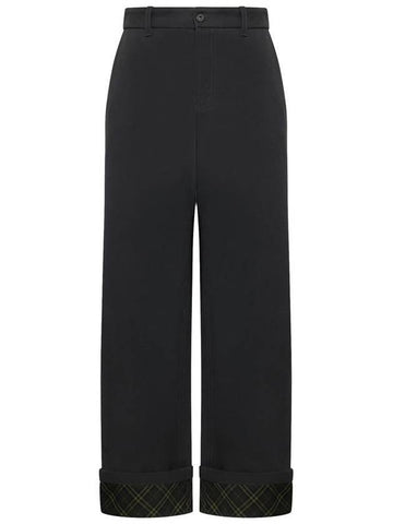 Cotton Carpenter Straight Pants Black - BURBERRY - BALAAN 1