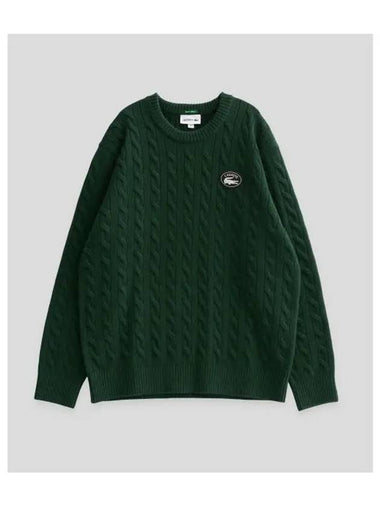 Musinsa Edition Cable Pullover Dark Green - LACOSTE - BALAAN 1