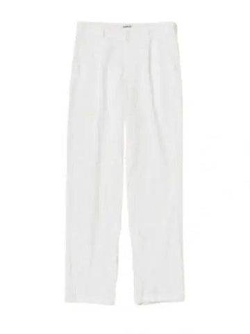 24 WRINKLED WASHED FINX TWILL PANTS white A24SP03FW Wrinkle Fins - AURALEE - BALAAN 1