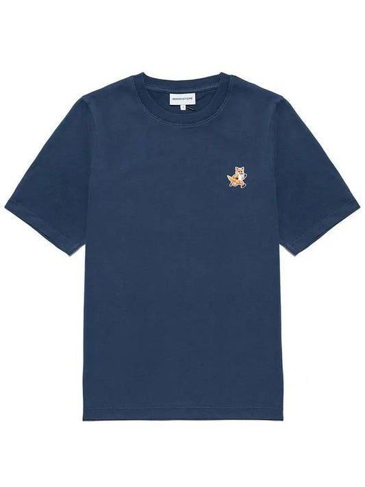 Speedy Fox Patch Comfort Short Sleeve T-Shirt Ink Blue - MAISON KITSUNE - BALAAN 2