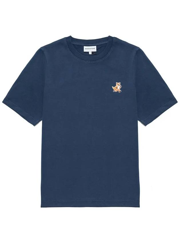 Speedy Fox Patch Comfort Short Sleeve T-Shirt Ink Blue - MAISON KITSUNE - BALAAN 3