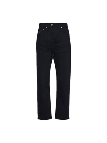 Stretch Denim 5 Pocket Jeans Black - PRADA - BALAAN 1