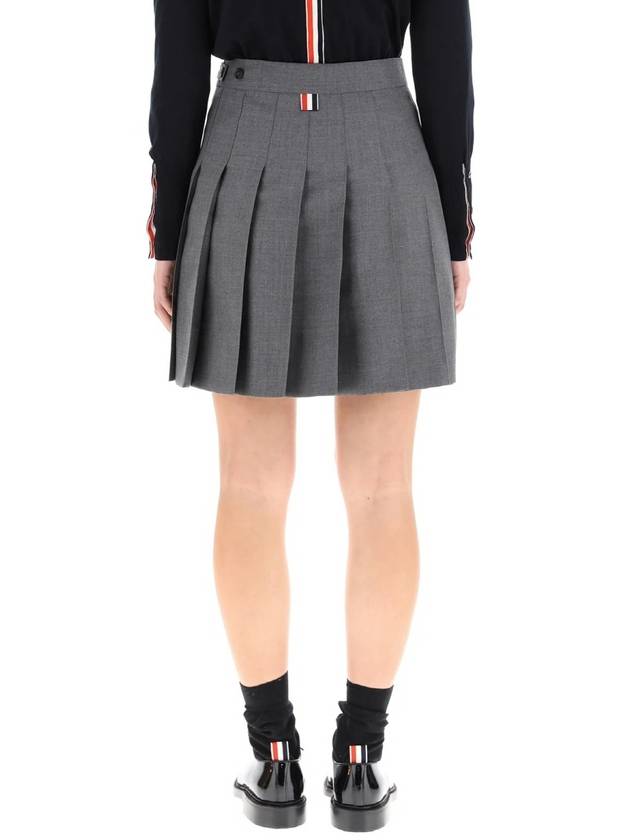 RMB Wool Mini Pleated Skirt Grey - THOM BROWNE - BALAAN 5