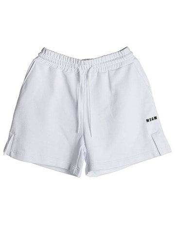 Women's Micro Logo Bermuda Shorts White - MSGM - BALAAN.