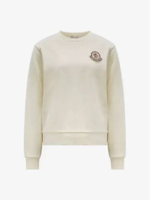 Logo Patch Sweatshirt White - MONCLER - BALAAN 3