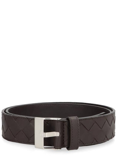 Watch Buckle Leather Belt Black - BOTTEGA VENETA - BALAAN 2