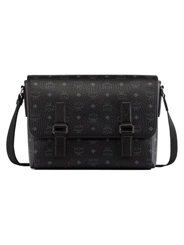 Aren Visetos Messenger Bag Black - MCM - BALAAN 1