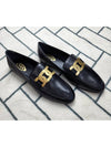 Kate Metal Logo Leather Loafers Black - TOD'S - BALAAN 3