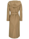 Women's Bdanton Silk Tone Long Wool Hooded Single Coat Camel - MAX MARA - BALAAN 4