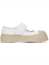 Nappa Leather Mary Jane Low Top Sneakers Lily White - MARNI - BALAAN 2