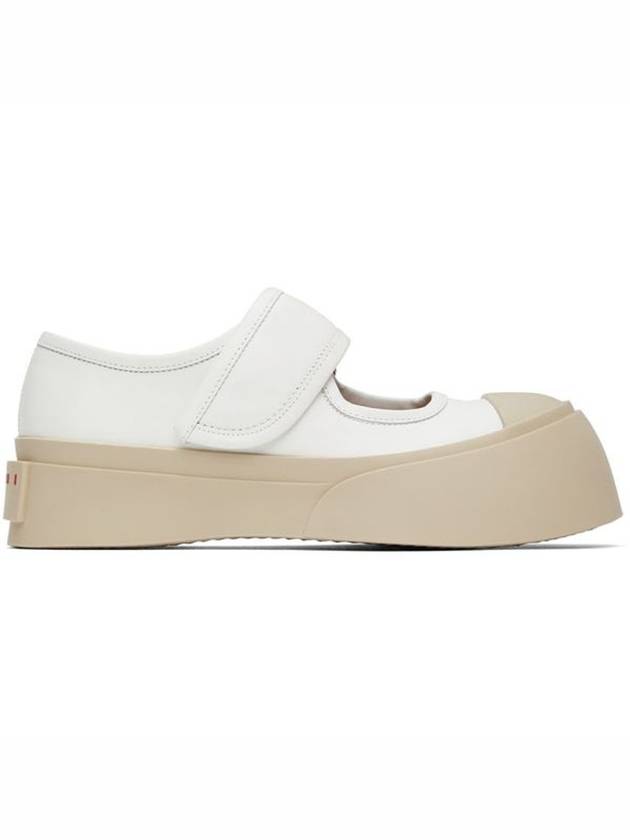 Nappa Leather Mary Jane Low Top Sneakers Lily White - MARNI - BALAAN 2