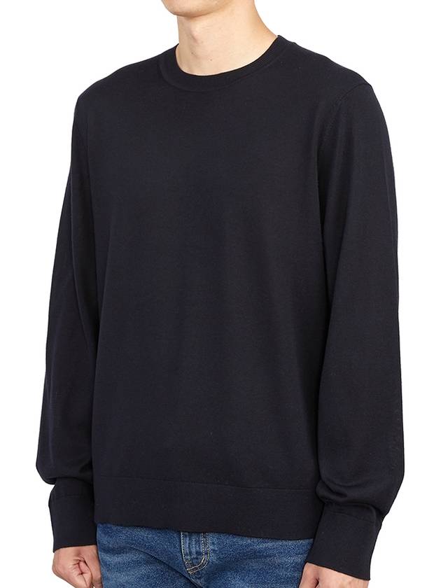 Crew Neck Wool Knit Top Navy - THEORY - BALAAN 3