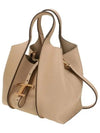 T Timeless Leather Shopping Mini Tote Bag Beige - TOD'S - BALAAN 3