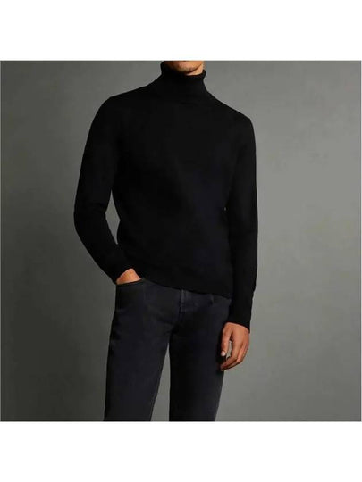 Virgin Wool Turtleneck Black - FAY - BALAAN 2