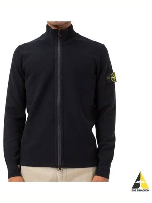 Men's Knit Zip-Up Jacket Black - STONE ISLAND - BALAAN 2