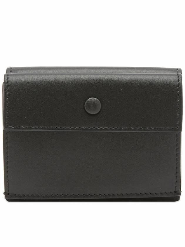 Logo Tri-Fold Leather Half Wallet Black - ACNE STUDIOS - BALAAN 3