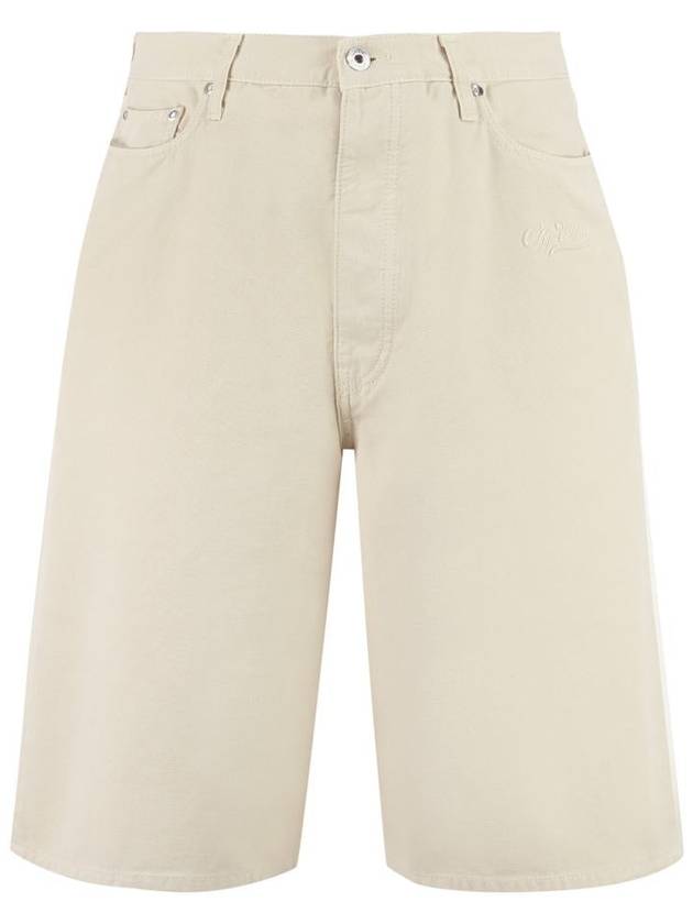 Utility Bermuda Denim Shorts Beige - OFF WHITE - BALAAN 2