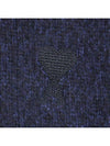 Embroidered Heart Logo Cashmere Cardigan Navy - AMI - BALAAN 7