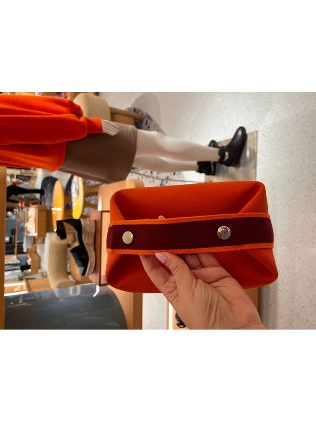 Small Breed a Brac Case Canvas Pouch Bag Orange - HERMES - BALAAN 3