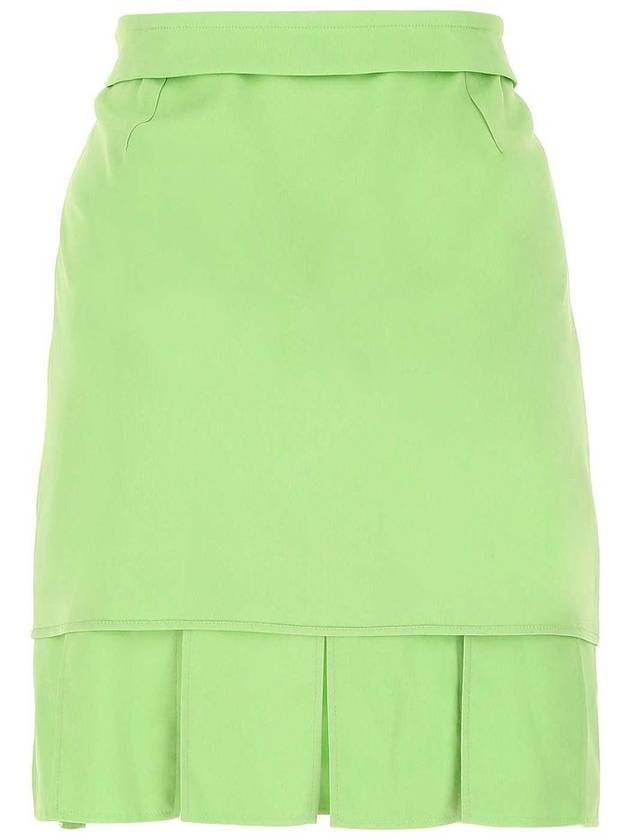 Pleated Hem H Line Skirt Green - BOTTEGA VENETA - BALAAN 3