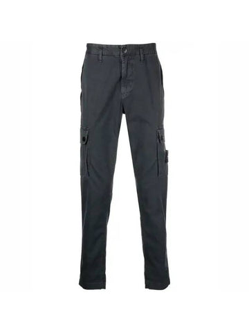 Wappen Patch Slim Fit Straight Pants Dark Grey - STONE ISLAND - BALAAN.