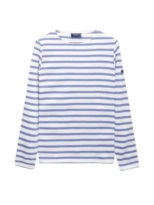 Women's Meridame II Striped Long Sleeve T-Shirt Neige Denim - SAINT JAMES - BALAAN 1