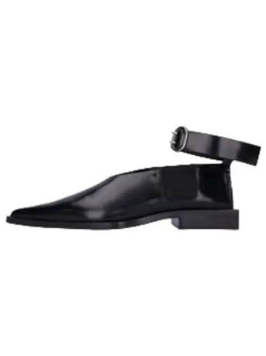 Leather Pointed Flat Shoes Black - JIL SANDER - BALAAN 1