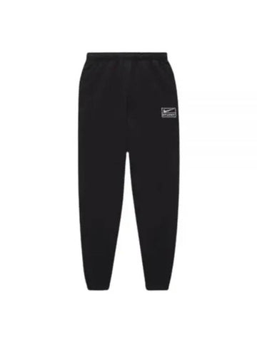 x STUSSY Washed Fleece Pants Black - NIKE - BALAAN 1