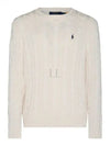 Embroidery Logo Cable Knit Top Ivory - POLO RALPH LAUREN - BALAAN 2