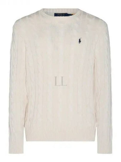 Embroidery Logo Cable Knit Top Ivory - POLO RALPH LAUREN - BALAAN 2