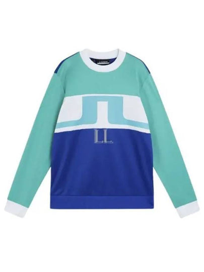 Jones Crew Neck Sweatshirt Bright Aqua - J.LINDEBERG - BALAAN 2