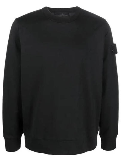 Ghost Piece Cotton Stretch Fleece Sweatshirt Black - STONE ISLAND - BALAAN 2